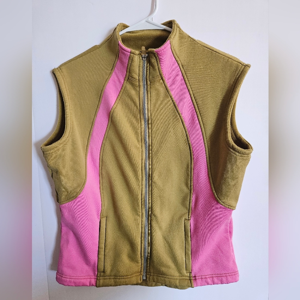 Obermeyer Vintage Fleece Womens Golden Yellow And Punk Zip Front Outdoors Hiking